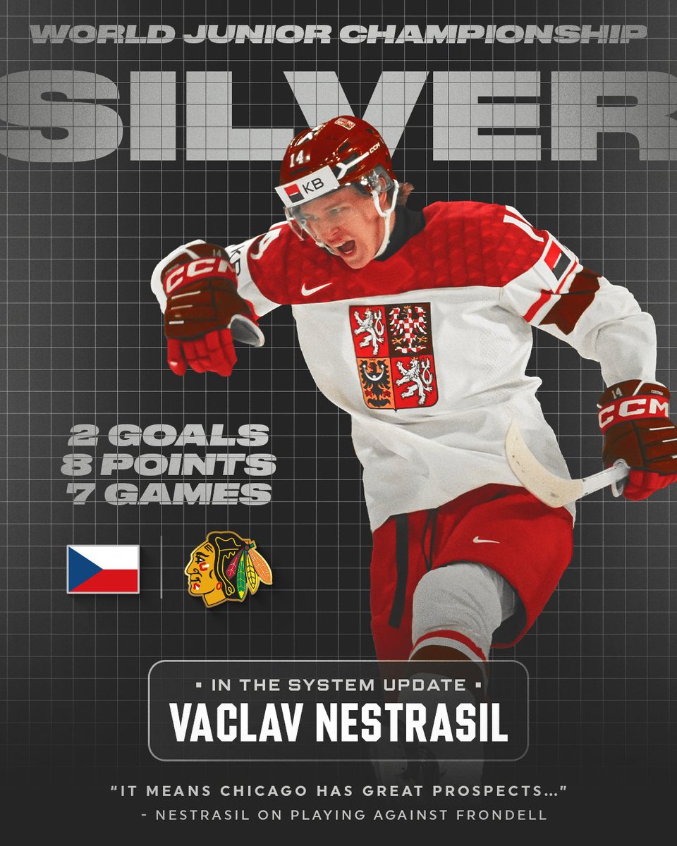 NHLBlackhawks's tweet image. a big congrats to Anton Frondell and Vaclav Nestrasil👏🥇🥈