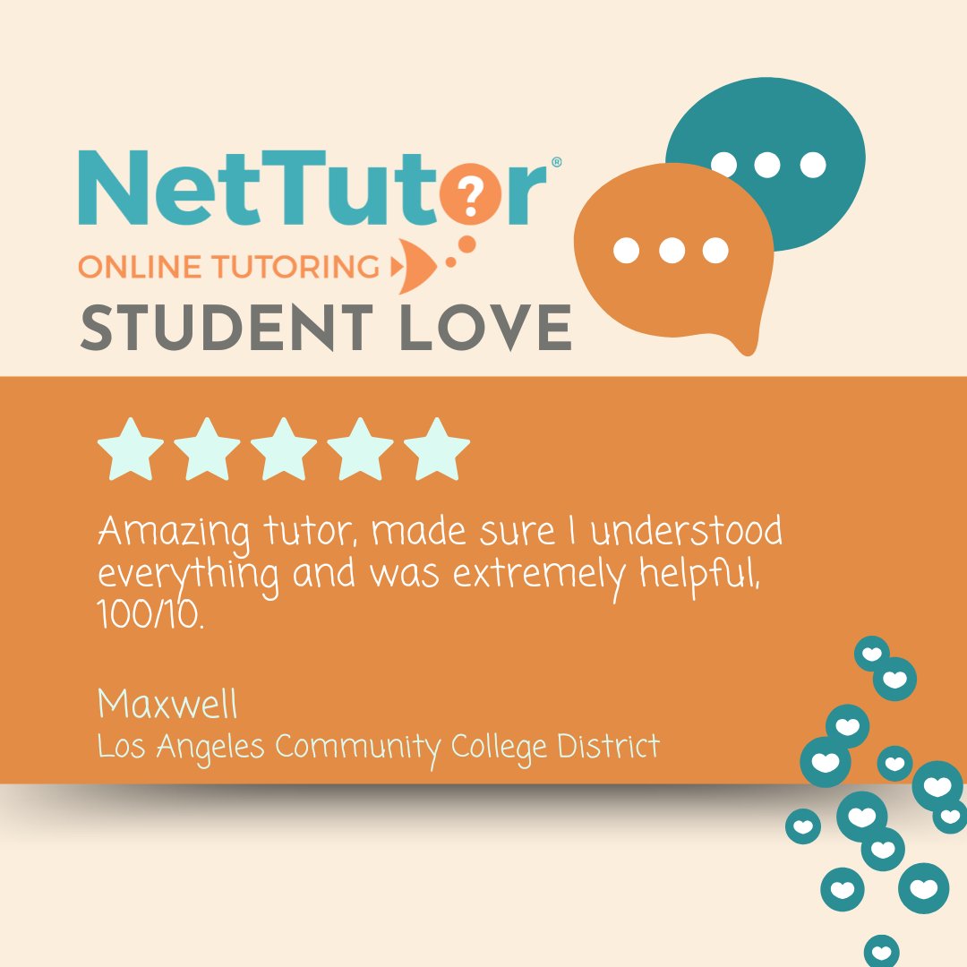 We love your enthusiasm for learning, Maxwell! 🧡 Have a Happy New Year at @LACCD! #NetTutor #StudentLove