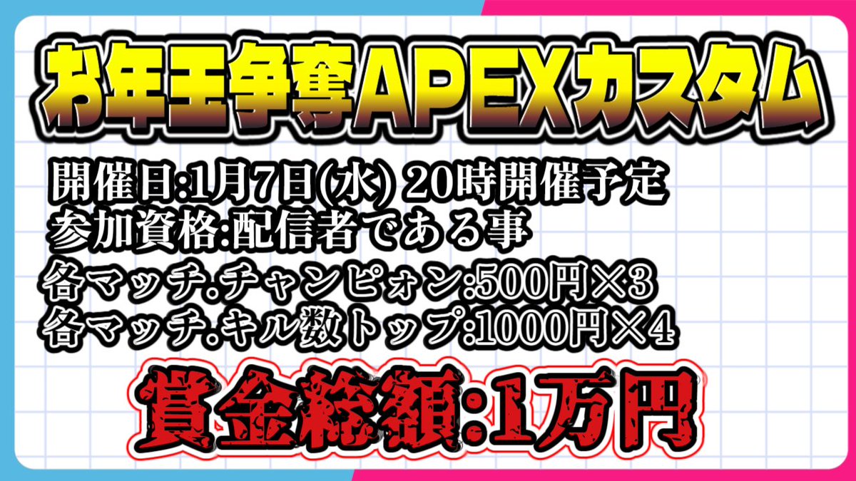 Ripisu_92's tweet photo. 本日20時よりRPSCUP本戦になります。
Twitchにて配信を行いますので是非お越しくださいませ!!(っ ॑꒳ ॑c)
お年玉を獲得するのは一体どのチームか!
キルを沢山するのは誰なのか!
#RPSCUP https://t.co/IGa0SaOBQF