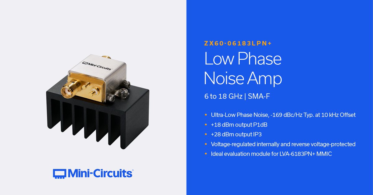 ZX60-06183LPN+ is an ultra-low phase noise amplifier operating