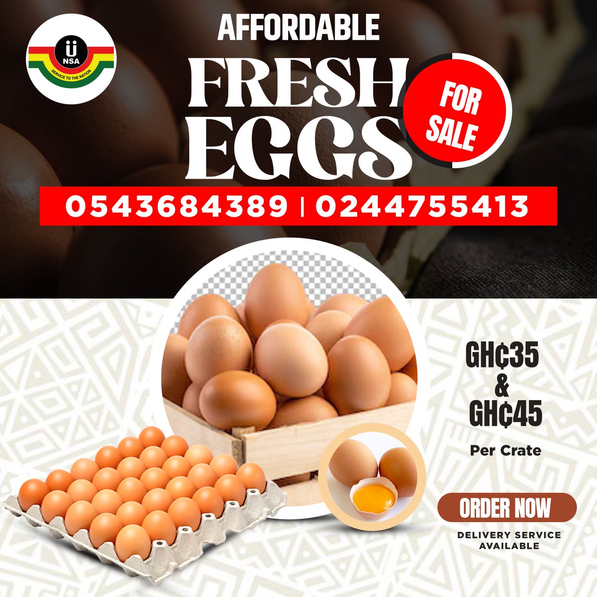 🥚 FRESH EGGS FOR SALE! 🥚
Looking for clean, fresh, and nutritious eggs?
National Service Authority Eggs are now available at affordable prices!
✅ Farm-fresh &amp; hygienically produced
✅ Rich in protein &amp; nutrients
✅ Great value for homes, retailers &amp; caterers
✅ Supporting