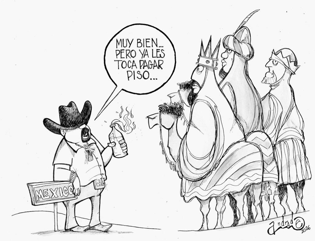 Aquí les dejo mi cartón de hoy..."Todos Pagan". #diadereyes #pagodepiso #extorsion #Mexico #MelchorGasparBaltazar