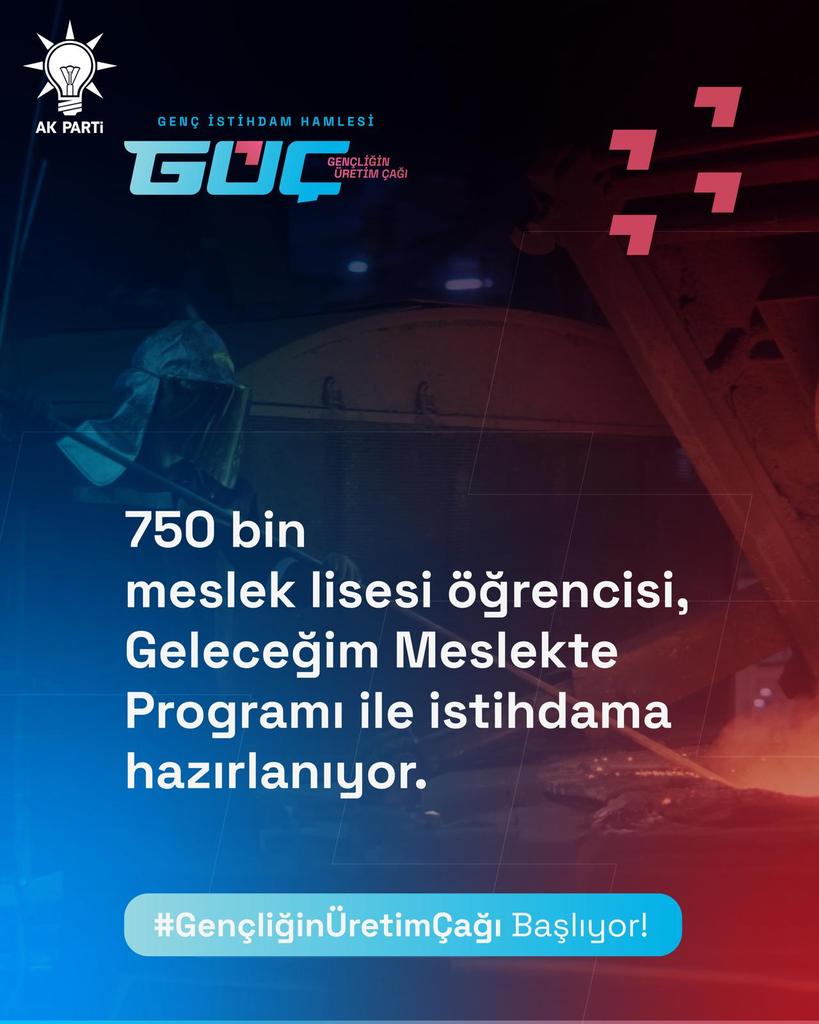 Gençlere destek tam destek. 
#GençliğinÜretimÇağı başlıyor.