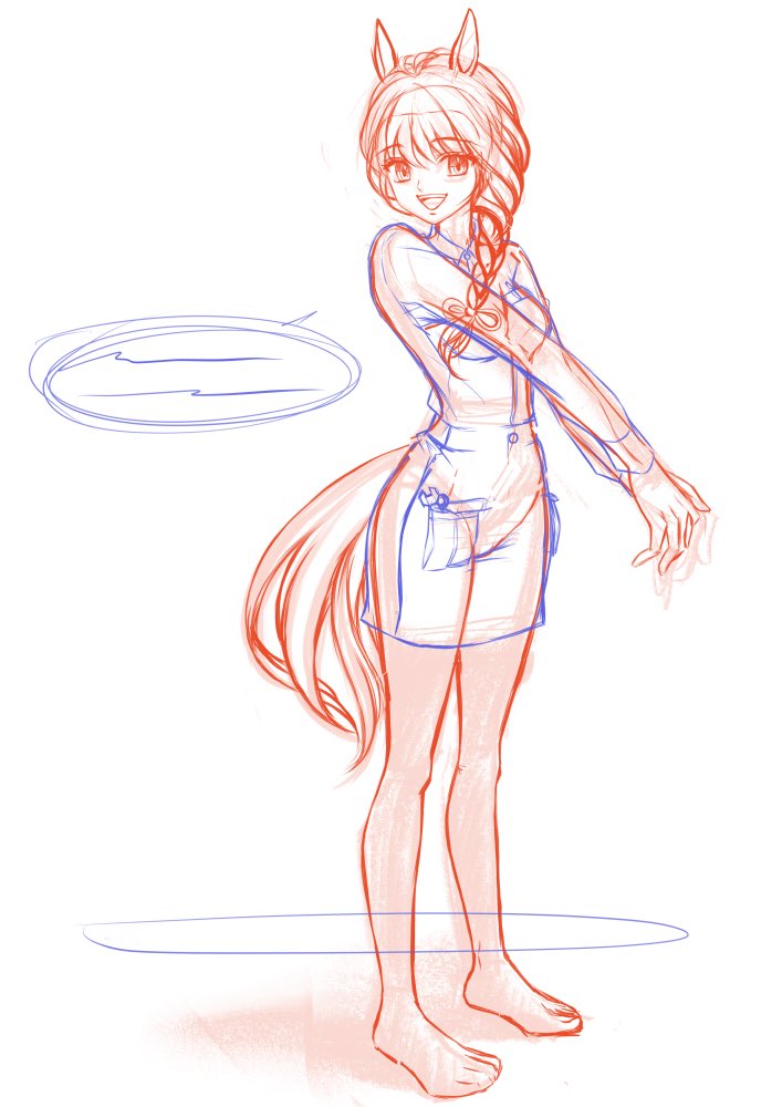 skeb進捗報告
ラフが出来たので線画作業に入ります。
ご依頼順に作業しております。お待たせしてしまいすみません💦