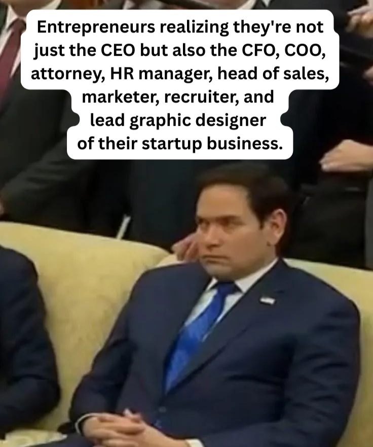 Big Tech to ETA / Search Fund bros be like:
"what do you mean there's no one to delegate this to?"