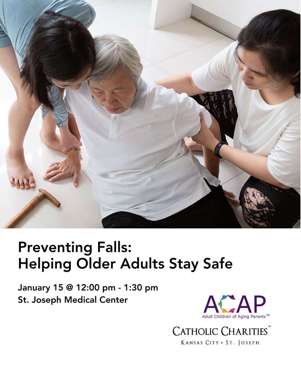 Preventing Falls: Helping Older Adults Stay Safe
📅 Jan 15 | 12:00–1:30 PM
📍 St. Joseph Medical Center, Kansas City, MO
Learn practical tips to reduce fall risks and improve safety for aging loved ones.
👉 More info and RSVP here: acapcommunity.org/event/preventi…