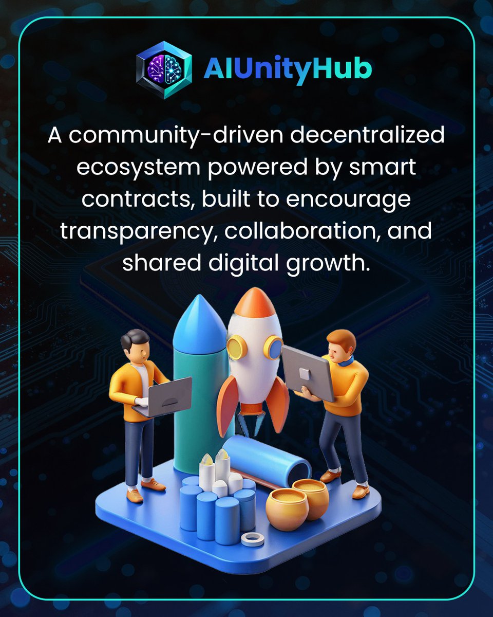 aiunityhub_'s tweet photo. π’ AI Unity Hub β Coming Soon
AI Unity Hub is an upcoming AI + Web3, blockchain innovation, digital technology, and community-driven growth.
π Launching Soon
Stay connected for official updates and announcements.
Visit: https://t.co/lpUykuf06W
#aiunityhub #ElonMusk #Web3 #Crypto #blockchain