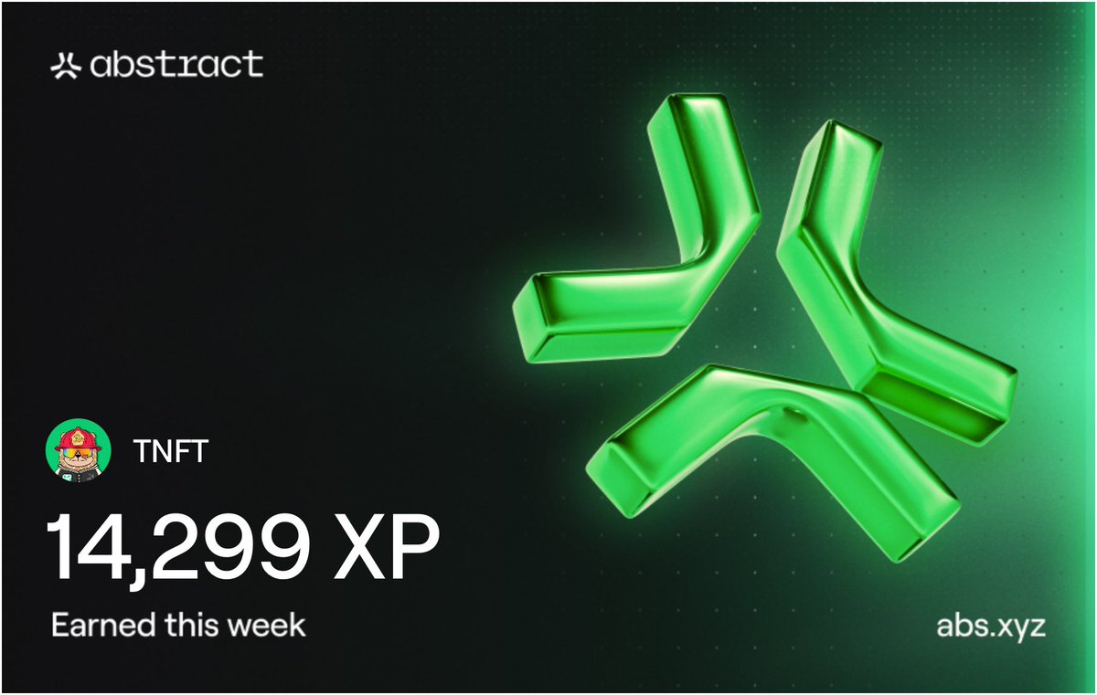 Happy XP day on <a href="/AbstractChain/">Abstract</a> 💚