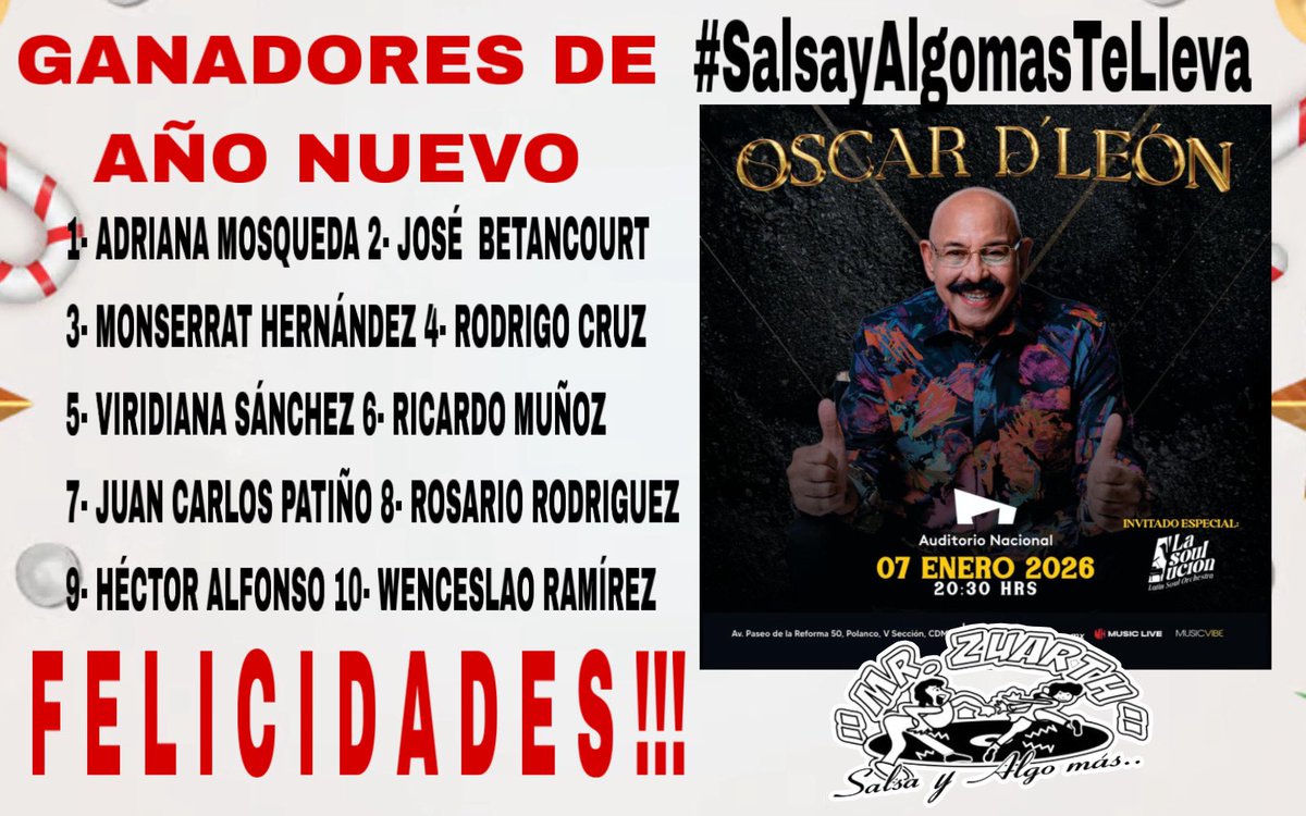 ‼️‼️FALTA 1 DÍA‼️‼️PARA GOZAR EN VIVO Y A TODO SABOR CON <a href="/OscarDLeon/">Oscar D' Leon</a> 
.
.
.
#SalsayAlgomasTeLleva #ElLeonEnMéxico #RumboaLos40 #ElQueSabeSabe