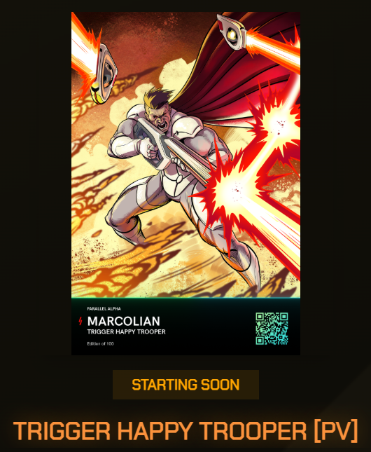 EchelonFND's tweet photo. More Prime Variants are loading in raffles!

Enter to win the first ever Trigger Happy Trooper PV to hit the open market.

Buy tickets and test your luck at: https://t.co/6Pi0RQl4tm https://t.co/FBkZoSkol8