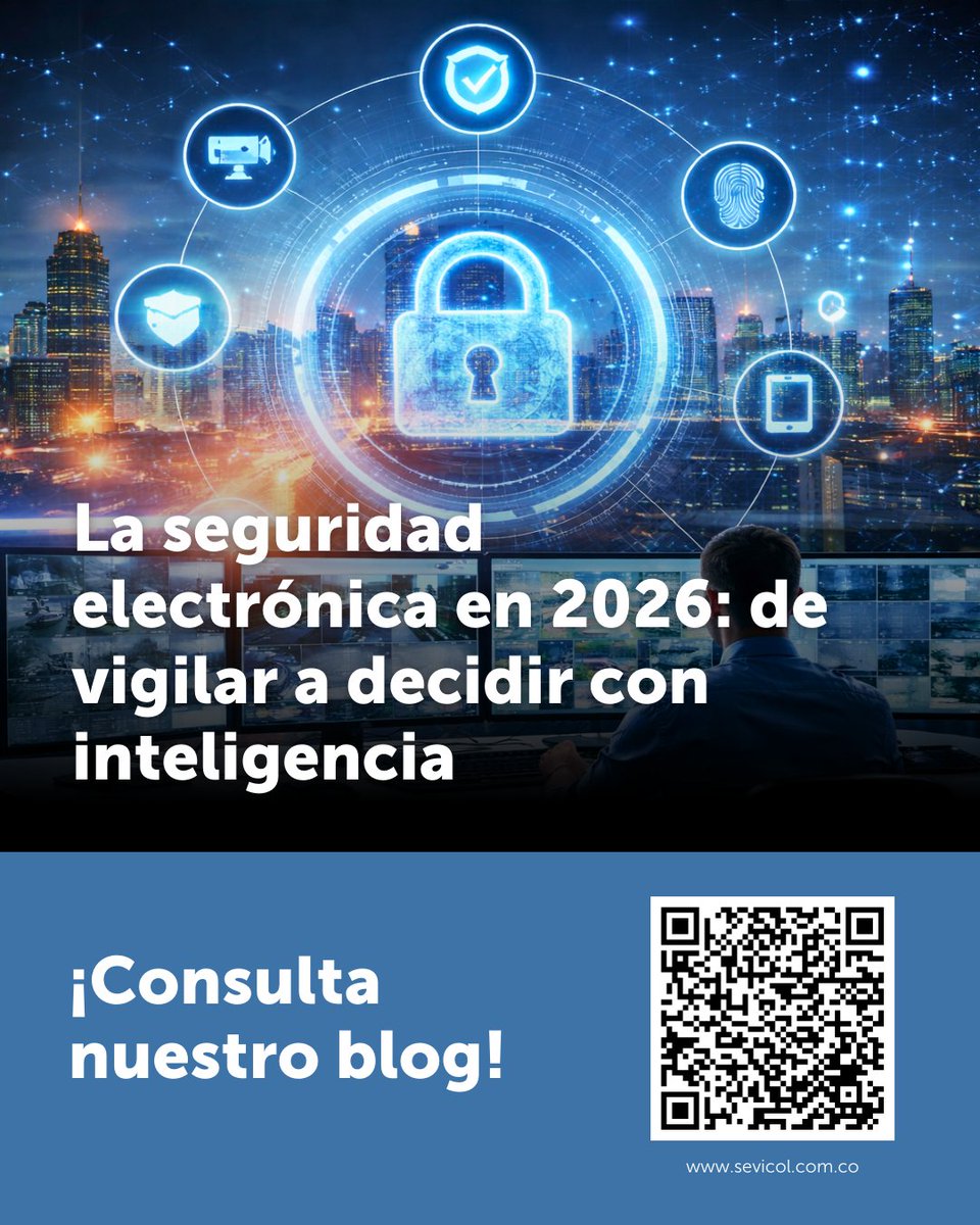 La seguridad electrónica ya no solo vigila: ahora analiza, anticipa y decide. 🤖📊
En 2026, la tecnología se convierte en un aliado estratégico para la gestión del riesgo.

📲 Escanea el código QR y descubre más en nuestro blog de Seguridad Sevicol. #Sevicol #SomosMásQueSeguridad