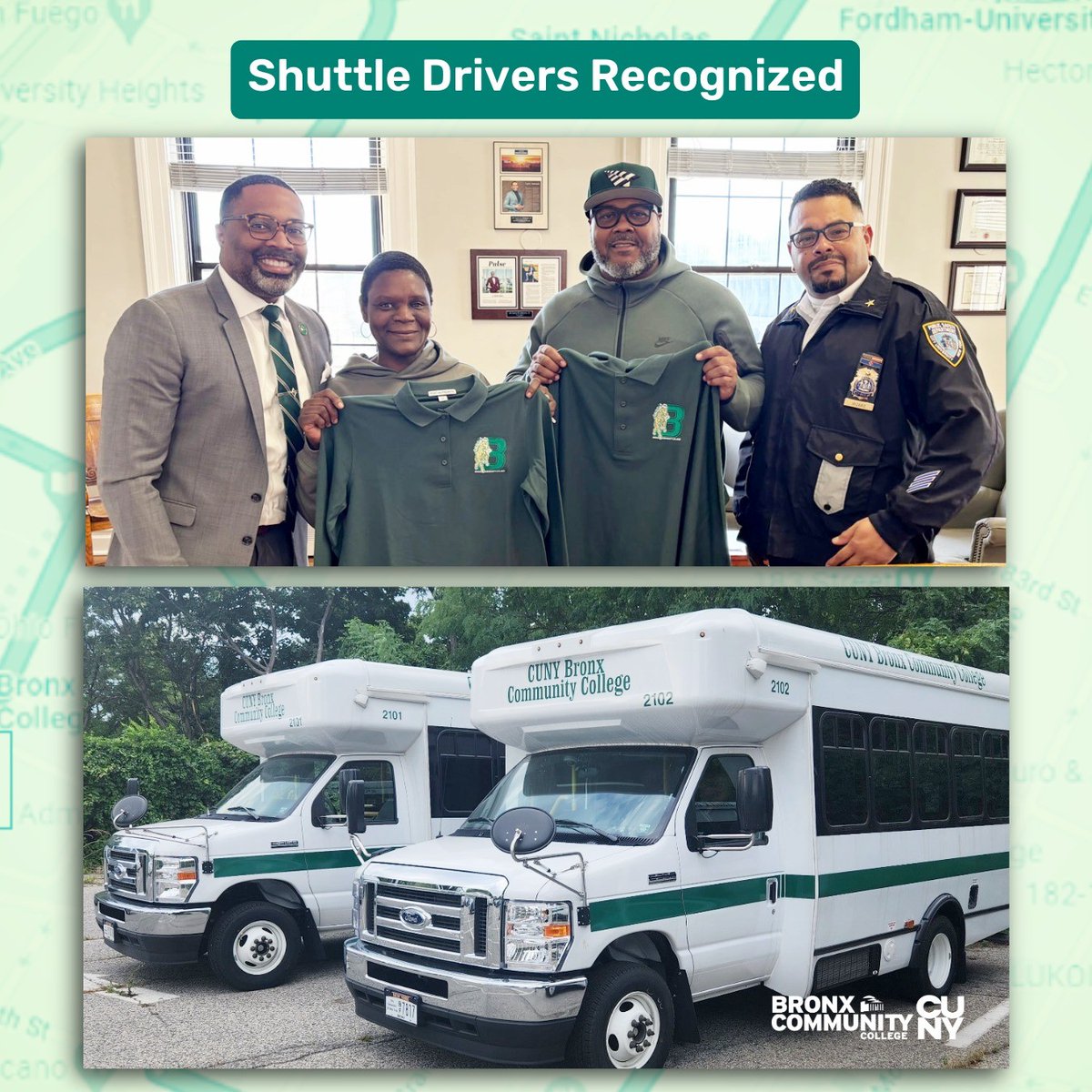 BCCcuny's tweet image. Thank you to our BCC Shuttle Drivers! 🚐💙
President Johnson &amp;amp; Chief Irizariz recognized Erica Vasconcellos &amp;amp; Anthony Ferguson for keeping students safe and warm!
👉 ow.ly/opyH50XSwSw

#BroncoStrong #BCCProud #bcccuny #RedefineWhatsPossible @CUNY