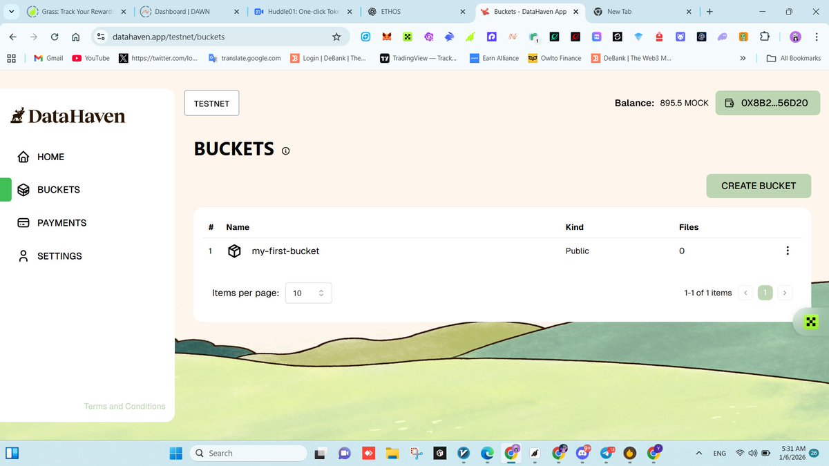 Just uploaded my first file “my-first-bucket” to the DataHaven testnet and it feels great to finally use decentralized storage in practice. Seeing the upload confirmed on-chain makes the whole experience real and exciting. <a href="/DataHaven_xyz/">DataHaven 🫎</a>