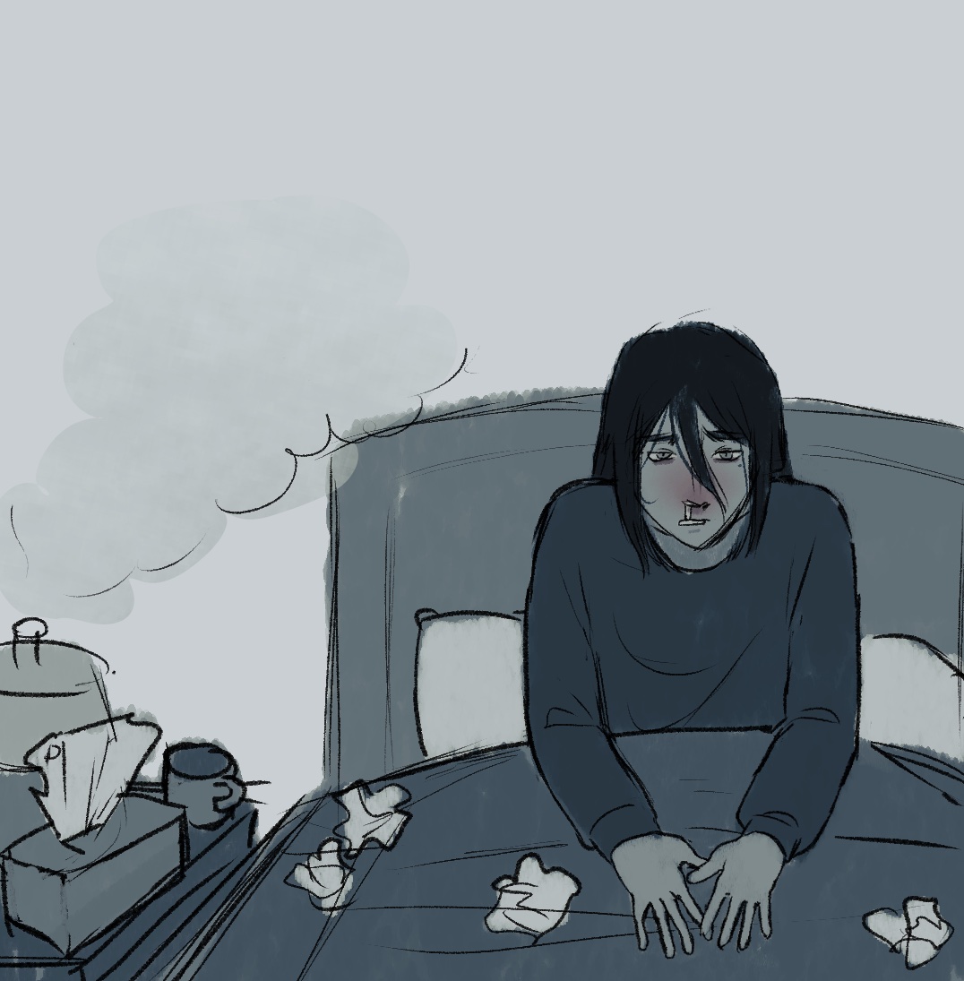 I have a cold right now so eren must suffer