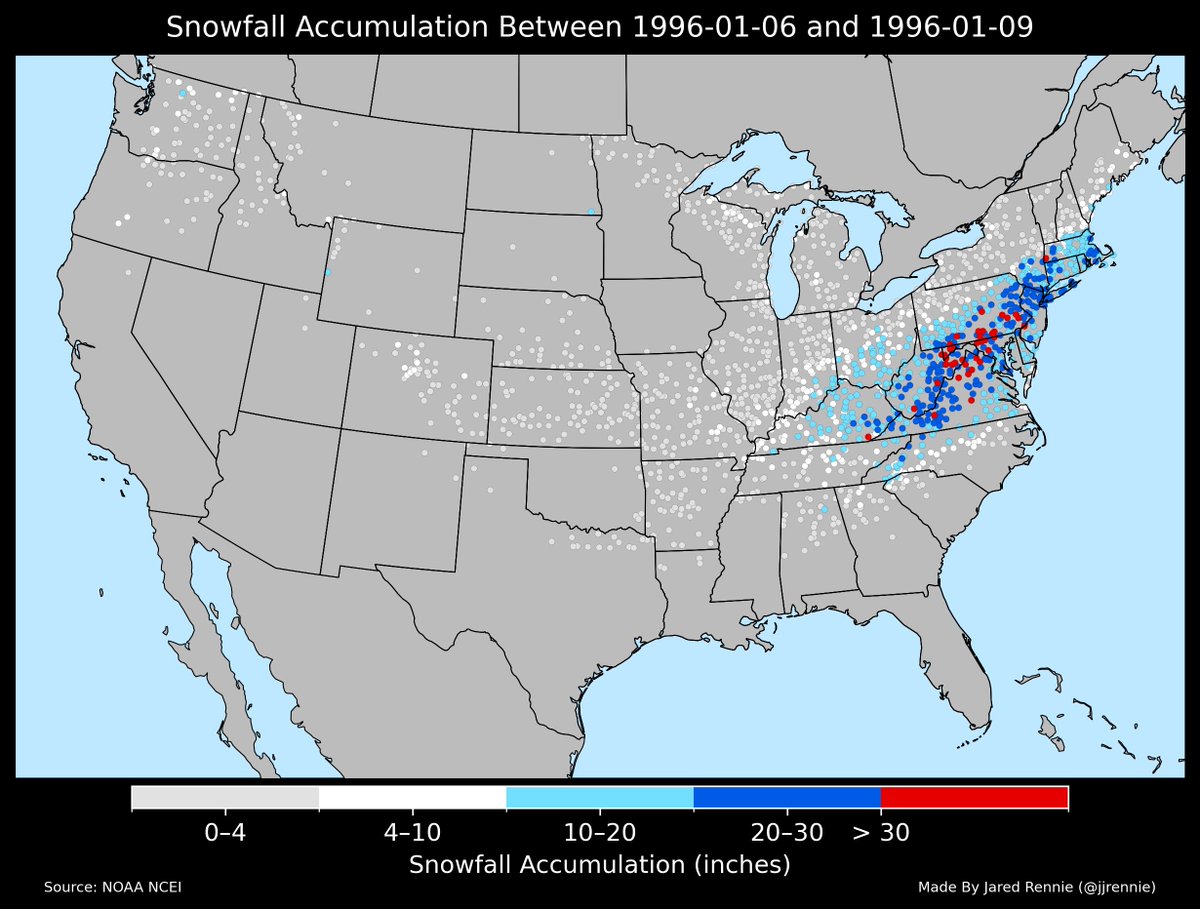 30 years ago was the Great Blizzard of 1996. According to