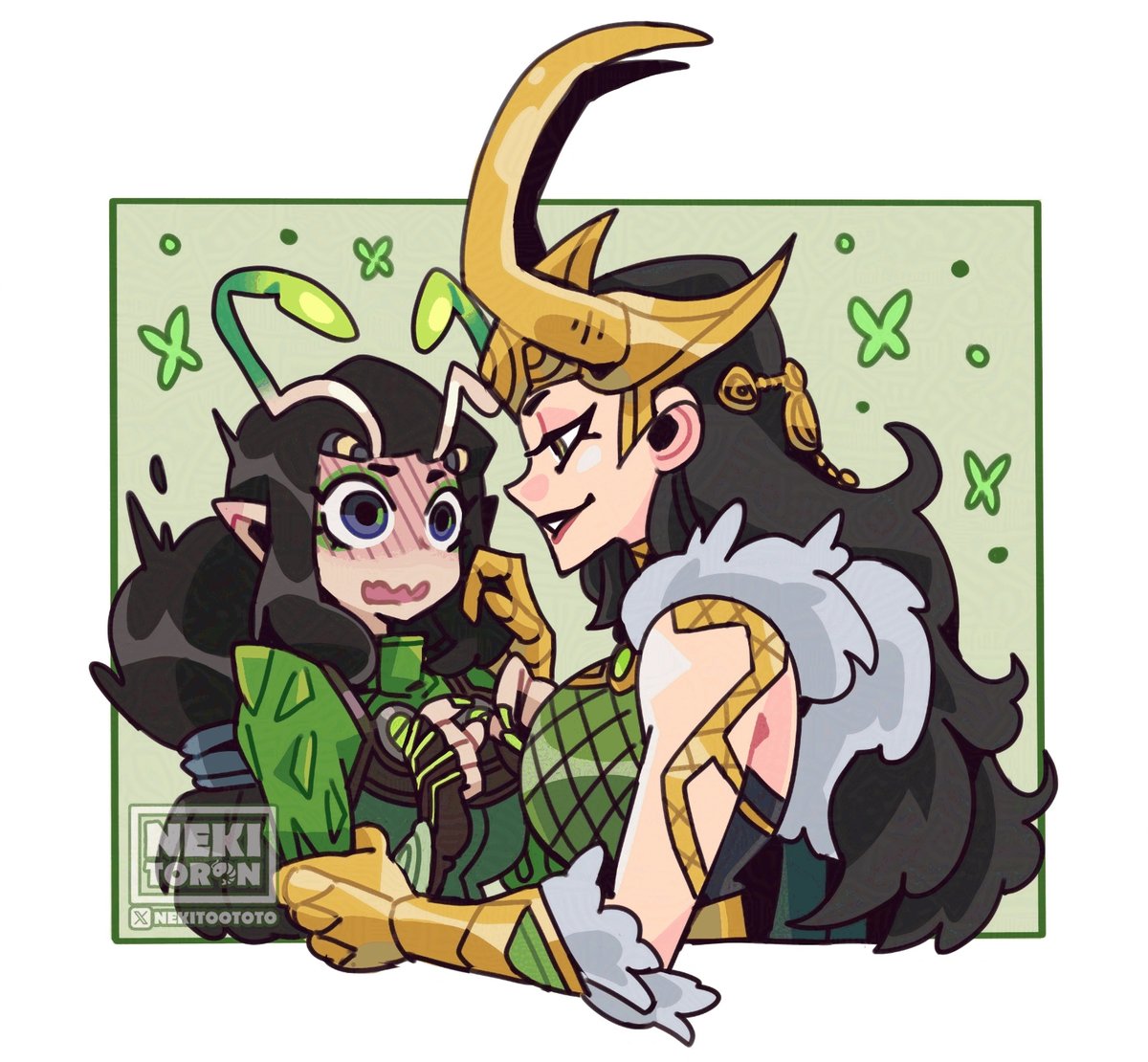 nekitoototo's tweet image. A beautiful creature 🦋🪴🌱💗
#Mantis #Loki #MarvelRivals #MarvelRivalsfanart