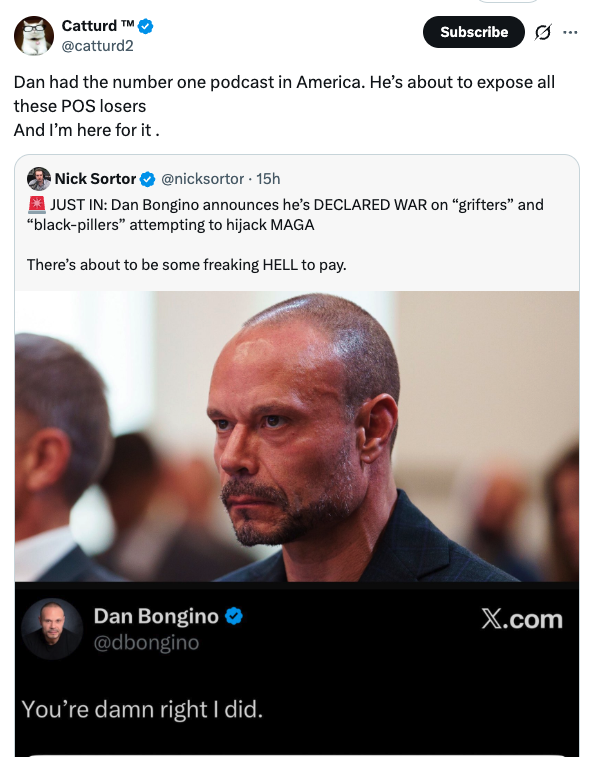 TVietor08's tweet image. Bongino was the #2 official at the FBI and positioned to lock up actual terrorists, drug dealers and murderers, but these dorks are more excited about him flaming random social media influencers instead.