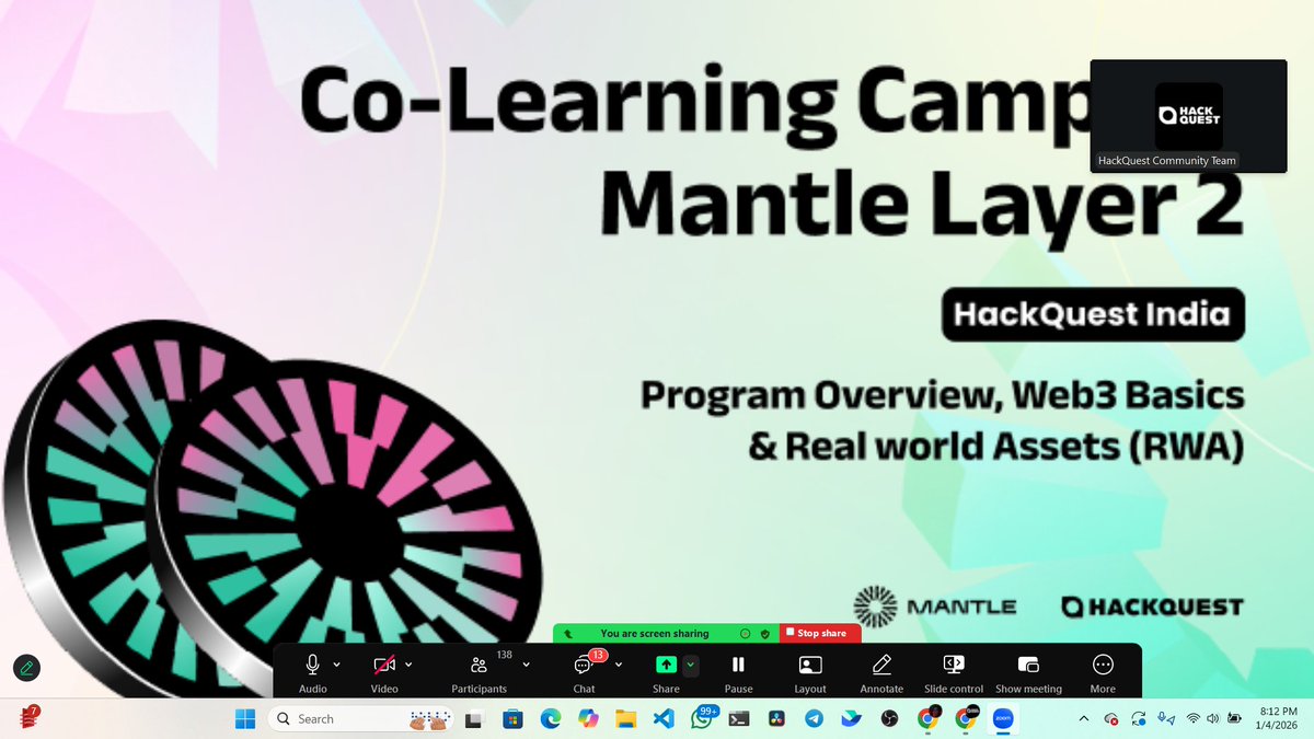 0xAdigen's tweet photo. Excited to be selected for HackQuest India Co-learning Camp 18 🚀Just attended Town Hall 1, where we got an overview of the camp and Web3 basics. Looking forward to learning and building with the community.
@HackQuestIn
@ItachiOnChain
#LearnWithHQ https://t.co/tsaVeRPA8v