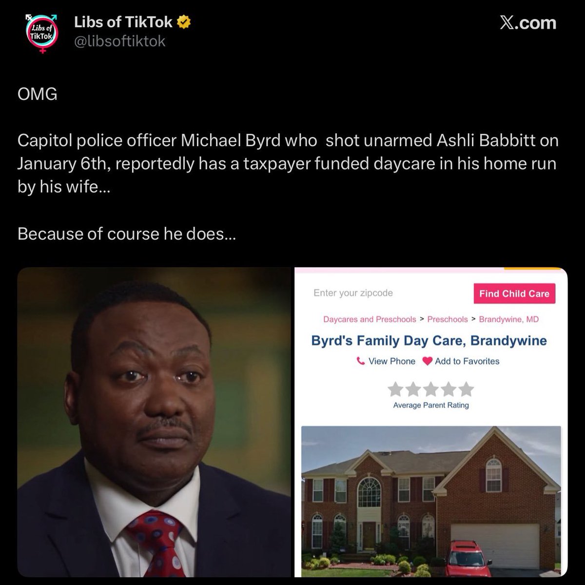 RightWingCope's tweet image. so this patriot one-tapped ashli babbitt because she tried to murder mike pence, and we're supposed to be mad because his wife runs a business?