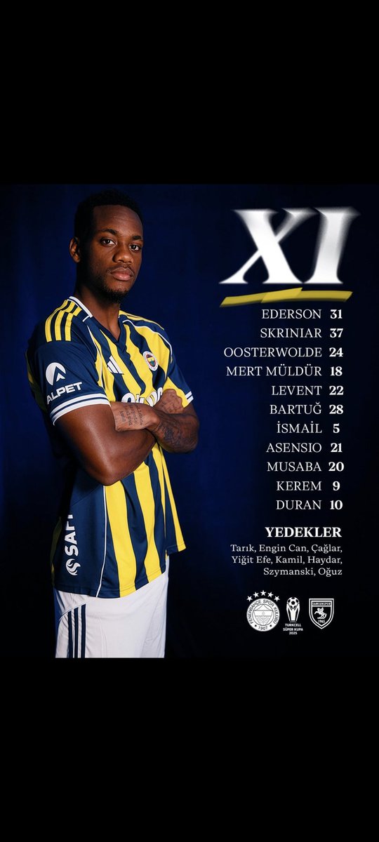 Fenerbahçe'mizin ilk 11'i