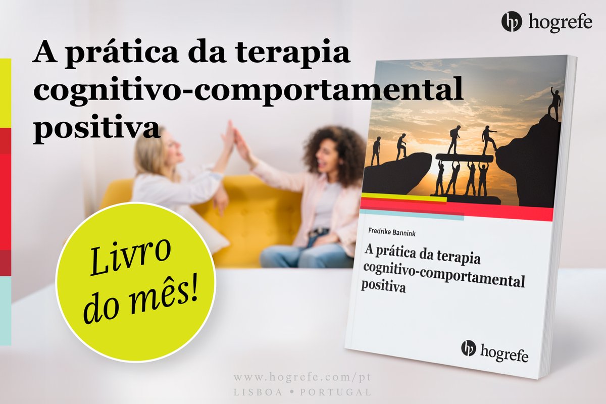 editora_hogrefe's tweet photo. "A prática da terapia cognitivo-comportamental positiva" é o livro do mês de janeiro. Até 31/01, conta com um desconto de 10% e envio gratuito para Portugal Continental! Saiba mais:👉 https://t.co/fkpj1C3isg

#avaliacaopsicologica #editorahogrefe #terapiacognitiva #tcc https://t.co/V3ZEKTh5ar