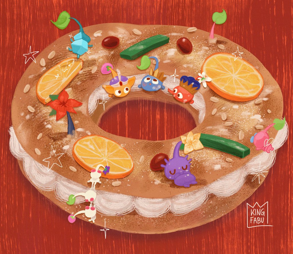 fabu_king's tweet image. Feliz año y Feliz dia de Reyes!!! 👑👑👑 Os habeis comido ya el roscón 🍩⁉️ (๑&amp;gt;؂•̀๑) #Pikmin