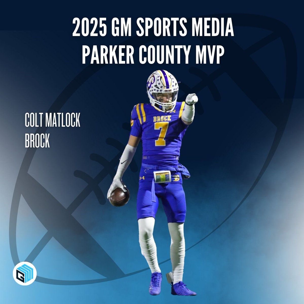 GMsportsmedia1's tweet photo. INTRODUCING THE 2025 GM SPORTS MEDIA PARKER COUNTY FOOTBALL MOST VALUABLE PLAYER OF THE YEAR

COLT MATLOCK | 2026 | BROCK  

⭐️UTEP signee helped lead the Eagles to the state semifinals
⭐️71 catches, 1489 yards
⭐️23 touchdowns (all career highs)
⭐️21 yards per catch
⭐️2 rushing TDs
⭐️2194 all-purpose yards
⭐️62 tackles, 4 INTs
⭐️29 total touchdowns (rushing, receiving, punt returns, interception returns)
⭐️Averaged 11.6 points per game
⭐️7 games with 100 yards
⭐️TD catch in 12 of 15 games

CHECK OUT THE FULL 2025 ALL-PARKER COUNTY FOOTBALL TEAM HERE: https://t.co/6MvVUIryiD 

#txhsfb #texas #football #parkercounty @Gosset41
@RealNolanRuth @KennyMatthews @ProfessorDiggs
@BrockAthletics @colt_matlock @CoachN_4Christ