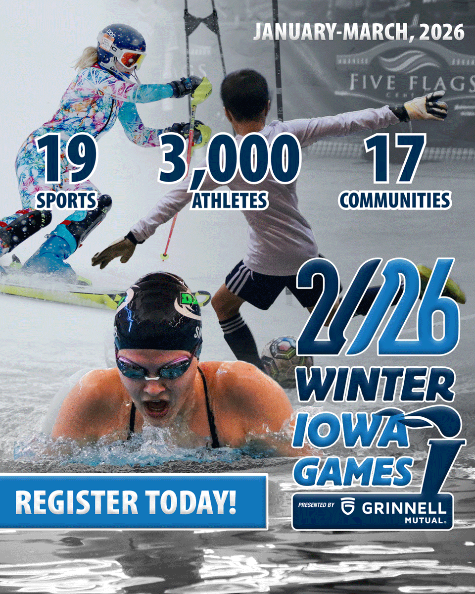 IowaGames's tweet image. L...E...T...S ❄️ GOOOOOO! Who is ready for the Winter Iowa Games presented by @GrinnellMutual? Registration deadlines are approaching. Visit, iowagames.org, find your sport and REGISTER TODAY!!!