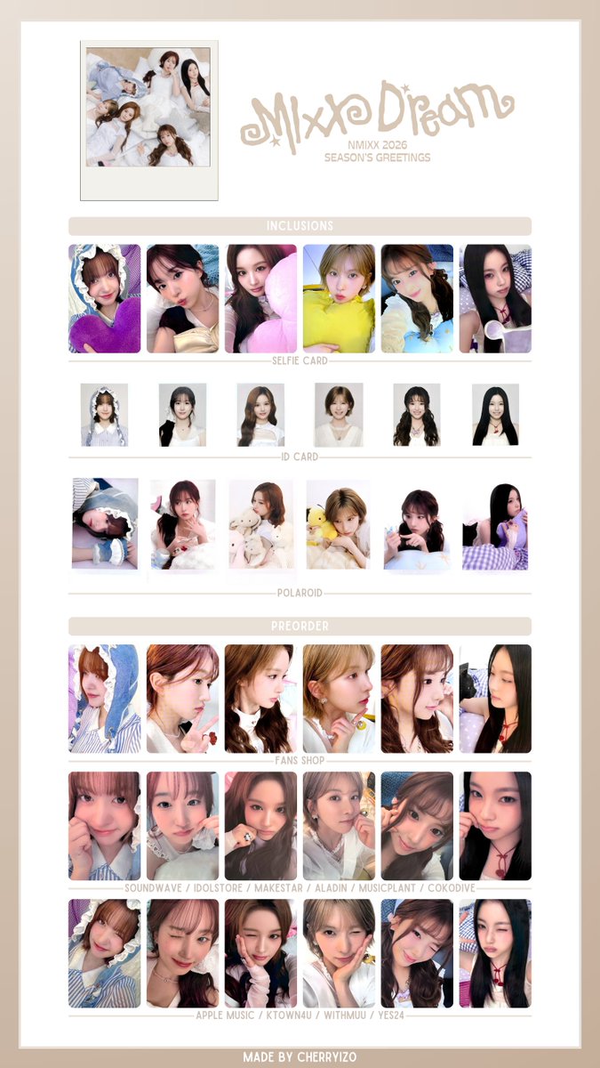 NMIXX 엔믹스 2026 Season's Greetings 'MIXX Dream' OT6 Template