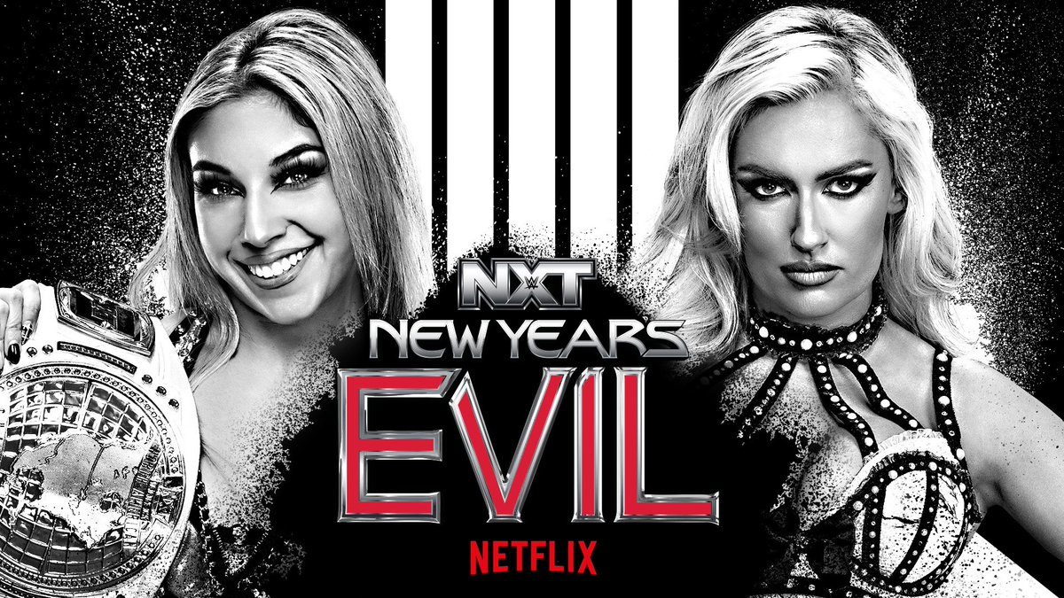 WWEIndia's tweet photo. Kal #WWENXT #NewYearsEvil par:
⚪️ Oba Femi vs. Leon Slater - NXT Title Match
⚪️ Jacy Jayne vs. Kendal Grey - NXT Women’s Title Match
⚪️ Thea Hail vs. Blake Monroe - Women’s #NATitle Match
⚪️ Tatum Paxley vs. Izzi Dame
Tune in at 6:30 AM (IST) on @NetflixIndia! https://t.co/UVBINbewXH
