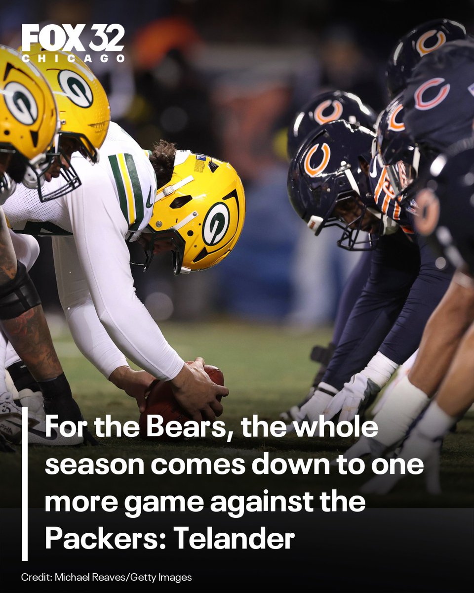 fox32sports's tweet photo. After 15 years without a playoff win, the Bears’ season — and maybe their sanity — hinges once again on beating their oldest and most painful rival. https://t.co/7QdIqgJ48p @ricktelander https://t.co/tfWg9OVAya