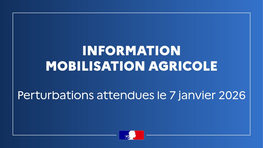 Image de Préfet de l'Ain - Mobilisation agricole – Information

Mercredi 7 janvier 2026

Une journée de mobilisation agricole e
