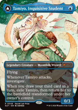 MTGGoldfish's tweet image. The Promo Card given to Pro Tour participants in 2026 is this borderless version of Tamiyo. More previews at mtgpreviews.com/SLP

Source: magic.wizards.com/en/news/featur…