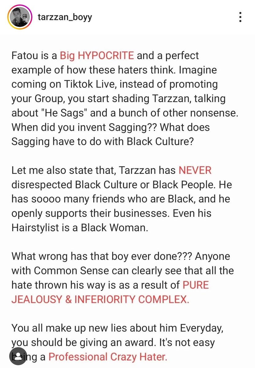 WaifuOnline's tweet image. T*rzzan fans crashing out and writing whole ass statements trying to victimise their dada because a black woman spoke abt her identity and never mentioned him btw