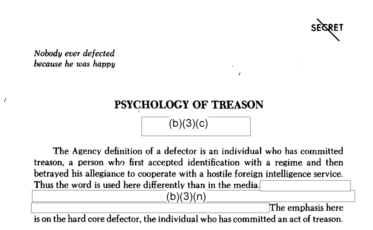 This is great piece by <a href="/Mpolymer/">Marc Polymeropoulos</a> on agent-handling. It should be read alongside Alan Studner's classic on how some agents come to be: "Psychology of Treason." What I consider the "They fuck you up, your mum and dad" field manual for spies and counterspies. cia.gov/readingroom/do…