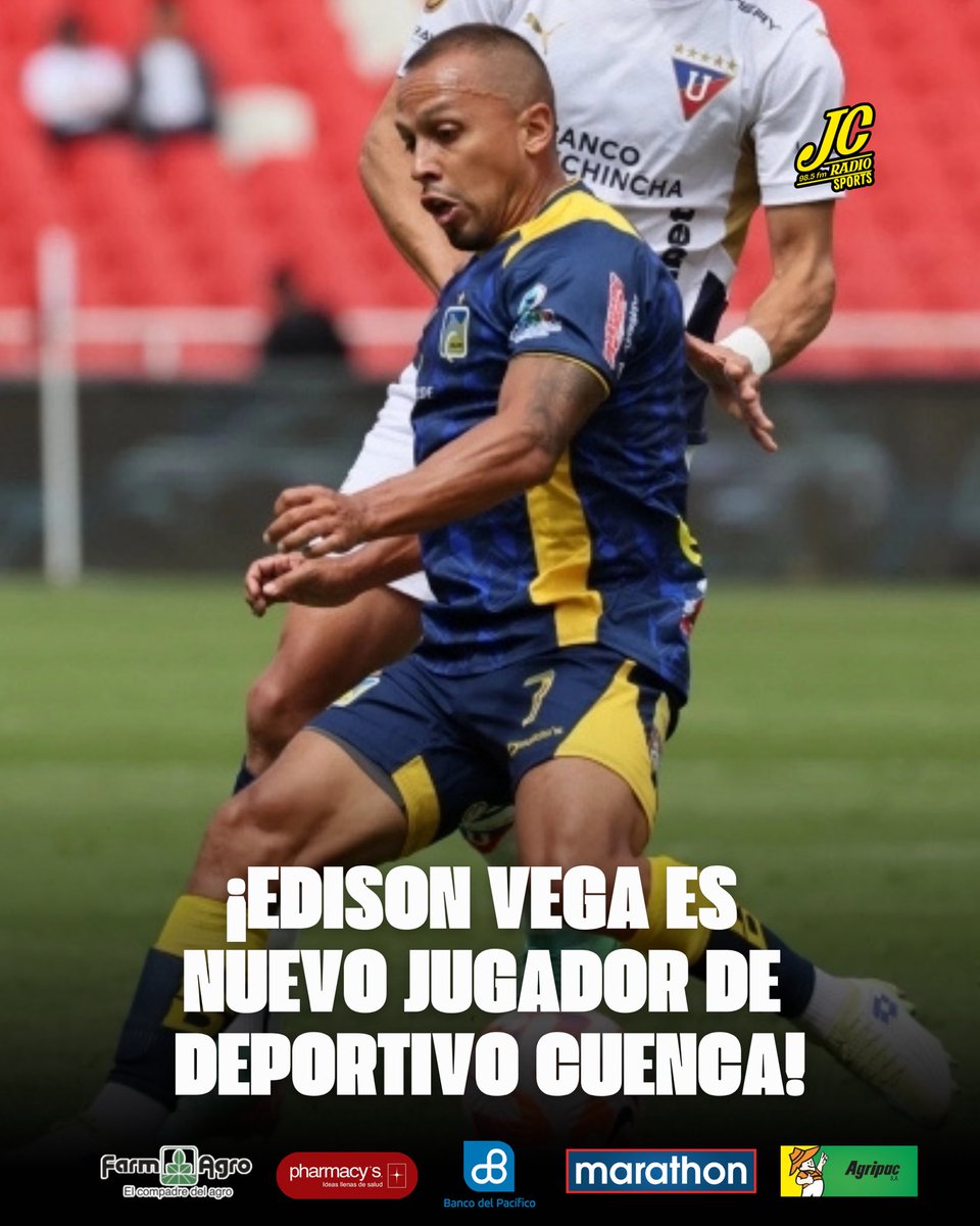 JCRadioSports_'s tweet image. 🔥¡Edison Vega es nuevo jugador del Deportivo Cuenca!🔥

ℹ️ @ViviSanchezBoni 

#jcradiosports #deportivocuenca #fichaje