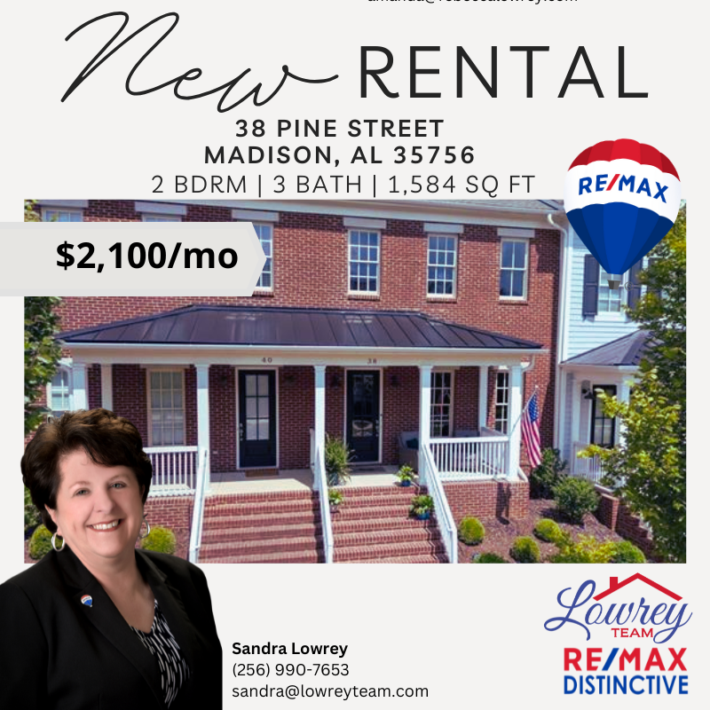 LowreyTeam's tweet photo. Beautiful &amp; spacious rental available in Madison, AL! Contact us today to learn more or schedule a tour. #Lowreyteam #remaxdistinctive #Madisonrental https://t.co/6GOmK3JVGH