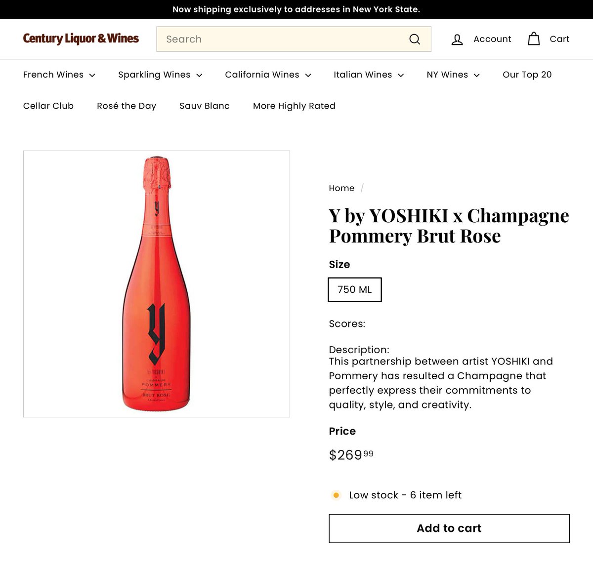 YoshikiPommery Brut Rosé Champagne is finally back in stock in the