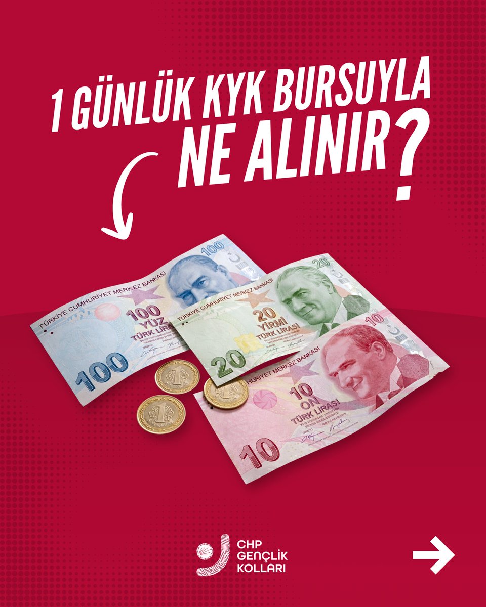 İktidarın “müjdelediği” günlük 133 TL’lik KYK bursu ile alınabilecekler listesi:

⁃Tavuk döner dürümün yarısı
⁃Filtre kahvenin 3/4’ü
⁃Orta boy pizzanın yarısı
⁃Okuma kitabının yarısı

23 yılın özeti, gençlere verilen değerin karnesi budur!