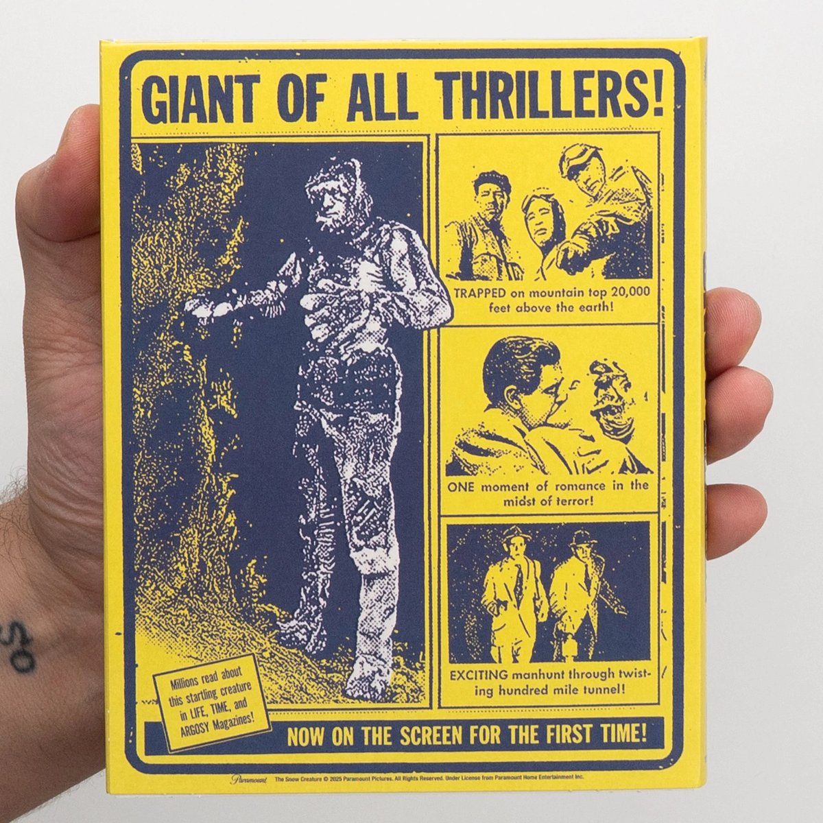 disc_connected's tweet photo. ***ANNOUNCEMENT***

Now available to order on the @VinegarSyndrome website on Blu-ray in the US and shipping this month from @VinegarSyndrome as part of their #VSL line : #TheSnowCreature (1954)!

On an expedition deep into the Himalayas, Dr. Frank Parrish would rather keep things focused on his real mission—obtaining biological samples. But as he, his photographer, and their Sherpa troop press on into the harsh, frigid wilderness, he is forced to accept one truth he'd rather not. His lead guide not only insists that a Yeti really exists, but it's absconded with his wife, and now the Sherpa have overtaken Parrish's mission in order to rescue her.  Not only is the Yeti real, they manage to extract it from Asia and fly it to Los Angeles, all in the predictable name of science. That is, until it breaks free and threatens to cause havoc across the city!

THE SNOW CREATURE came at a critical point in the Atomic Age 1950s, as it represents a reworking of the older King Kong story into an entirely new piece of lore, exploiting the increasing interest in the Abominable Snowman. Directed by W. Lee Wilder (Killers from Space, and brother of director Billy Wilder), written by his son Myles Wilder (TV's The Dukes of Hazzard), and starring Paul Langton (TV's Peyton Place, The Incredible Shrinking Man), Teru Shimada (You Only Live Twice, King Rat), and William Phipps (The War of the Worlds, Messenger of Death), this historic B-thriller played both drive-ins and regional television well into the 1960s. The half man/half monsters at Vinegar Syndrome Labs are delighted to bring you this wooly trendsetter scanned and restored from its 35mm fine grain master.

directed by: W. Lee Wilder
starring: Paul Langton, Leslie Denison, Teru Shimada, Rollin Moriyama, Robert Kino, Robert Hinton
1954 / 72 min / 1.85:1 / English Mono

Additional info:

Region A Blu-ray
Scanned and restored in 4K from its 35mm fine grain master
Commentary track with film historians Jonathan Rigby and Kevin Lyons
"Kim Newman on The Snow Creature" (15 min) - an interview with writer and film critic Kim Newman
"The Wilder Brother" (10 min) - an interview with writer Vincent Brook on the forgotten legacy of W. Lee Wilder
Reversible sleeve artwork
English SDH subtitles

Trailer: https://t.co/V03Q20KmM8

https://t.co/iGAukJLNSg

#BluRay #PhysicalMedia #BluRays #BoutiqueBluRay #CultMovies #DiscConnected #VinegarSyndrome #OCNDistribution
