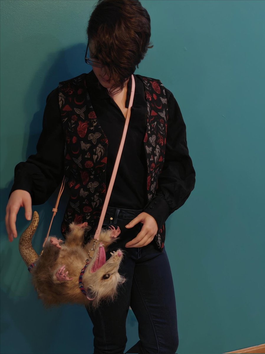 Behold3d's tweet image. I used #3dprinting and @elegoo Neptune 3 max and @esun3dfilament LW TPU to make this #opossum #purse