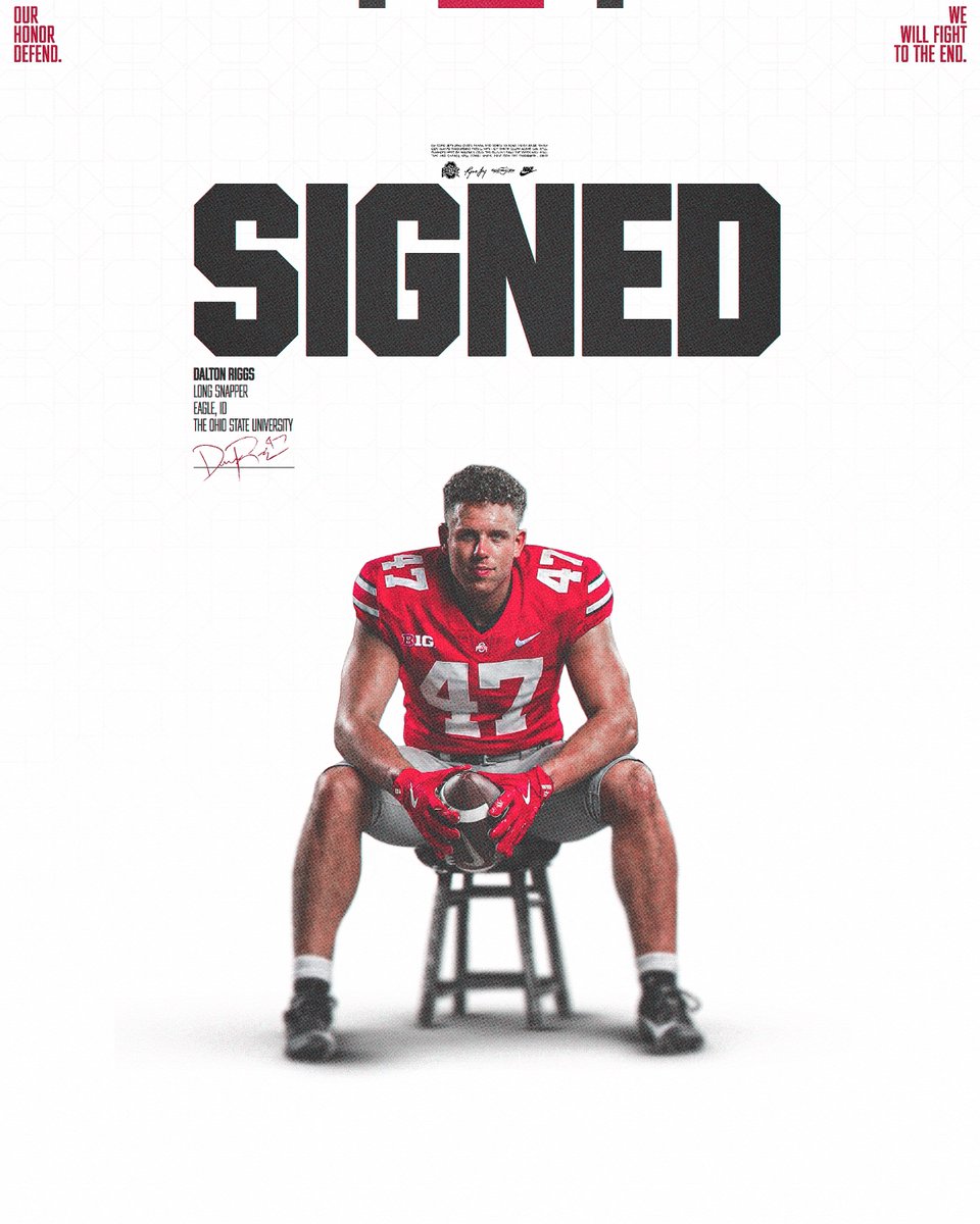 OhioStateFB's tweet image. 𝗦𝗶𝗴𝗻𝗲𝗱 𝘁𝗼 𝗧𝗛𝗘, @daltonriggs47 📝🌰