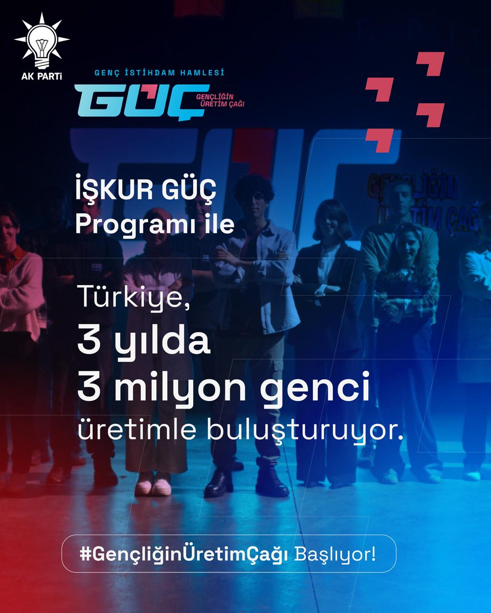 Cumhurbaşkanımız Sayın Recep Tayyip Erdoğan’ın vizyonuyla;
üreten, geliştiren ve Türkiye Yüzyılı’na yön veren gençlik sahnede.

Gelecek, üreten gençliğimizindir. 💪🇹🇷

#GençliğinÜretimÇağı Başlıyor!

<a href="/abdullahozdemir/">Abdullah Özdemir</a>