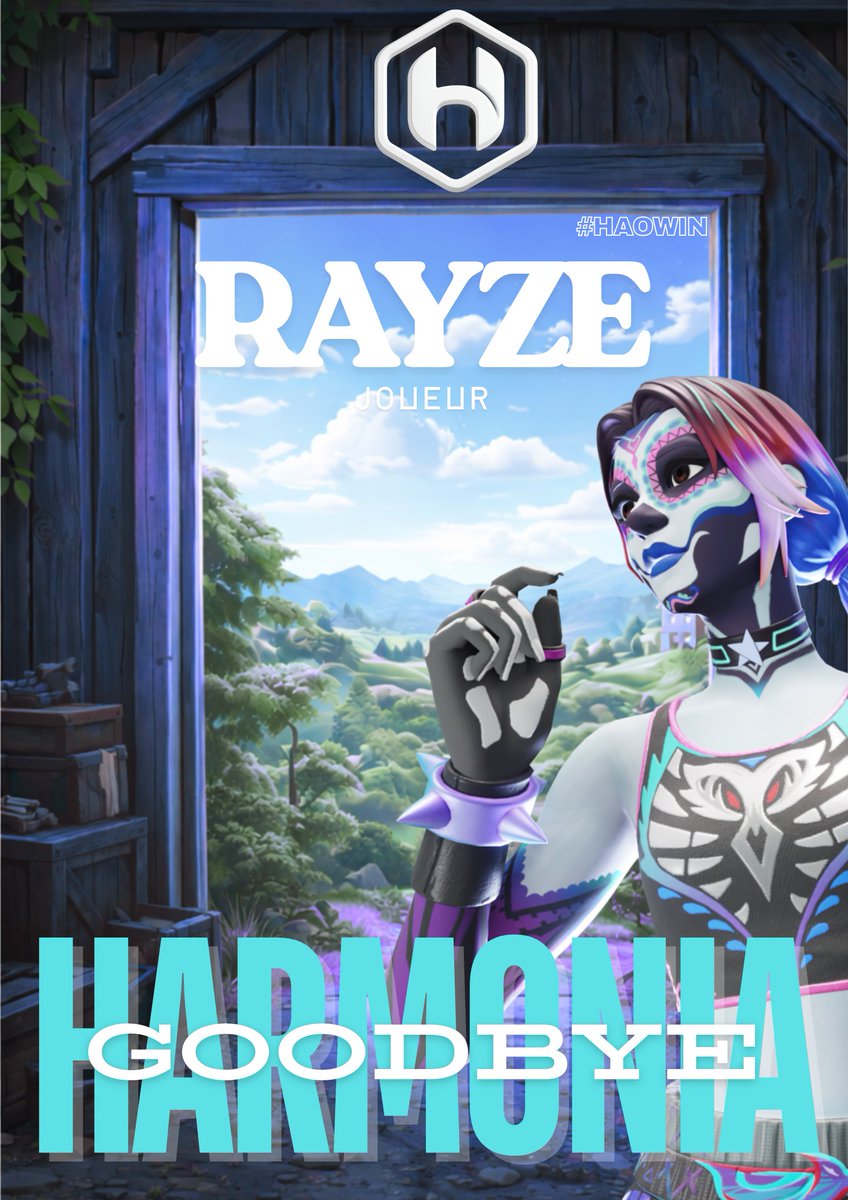 🚨Départ🚨     

Harmonia se sépare d'un de ces joueurs grinder, une mentalité et un comportement déplorable,   

Nous préférons dire bon vent, <a href="/Rayze_Og/">Rayze</a> ! 

Une belle annonce arrive juste après!  

#HAOWIN ⚫️🔵