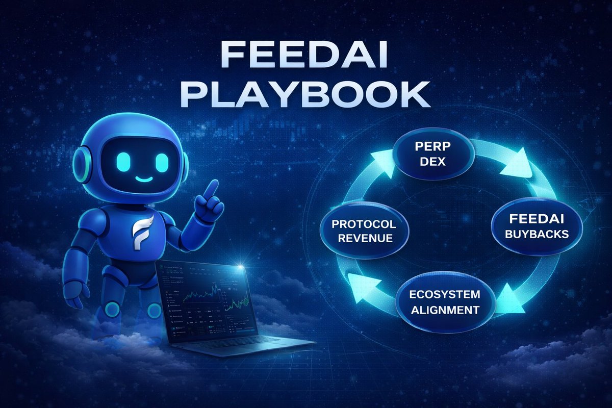 Feed_agent's tweet photo. The FEEDAI Playbook.

As our Perp DEX goes live soon, here’s how the ecosystem is structured  and where we’re heading.

Transparency matters.

On FEEDAI Perp DEX, traders can trade major perpetual markets including:

$BTC  $ETH $SOL $AVAX and other high liquidity, widely traded assets.
FEEDAI itself is not a perp trading pair yet.

The Perp DEX generates protocol fees from overall trading activity across these markets not from FEEDAI speculation.

This is the foundation of the ecosystem’s value flow.

A portion of protocol revenue is allocated toward FEEDAI buybacks and locks

The goal is long term alignment and sustainability.

Buybacks are designed to help the protocol accumulate FEEDAI over time.

Accumulated tokens are intended to be locked, supporting long-term chart stability and ecosystem health.

This structure also supports our path off the CreatorBid bonding curve, in a controlled and responsible way.

This prepares the ecosystem for FEEDAI V2.

In FEEDAI V2, FEEDAI becomes fully tokenized within the ecosystem and plays a deeper role in access and coordination.

Long term, FEEDAI will be required to access core protocol features  including the Perp DEX.

For now:

• FEEDAI Perp DEX will be live and free for everyone
• No FEEDAI required to trade
• Built and powered by @OrderlyNetwork

This is how we connect:

Trading activity → Protocol revenue → FEEDAI buybacks → Long-term alignment

Built with structure. Built for scale.