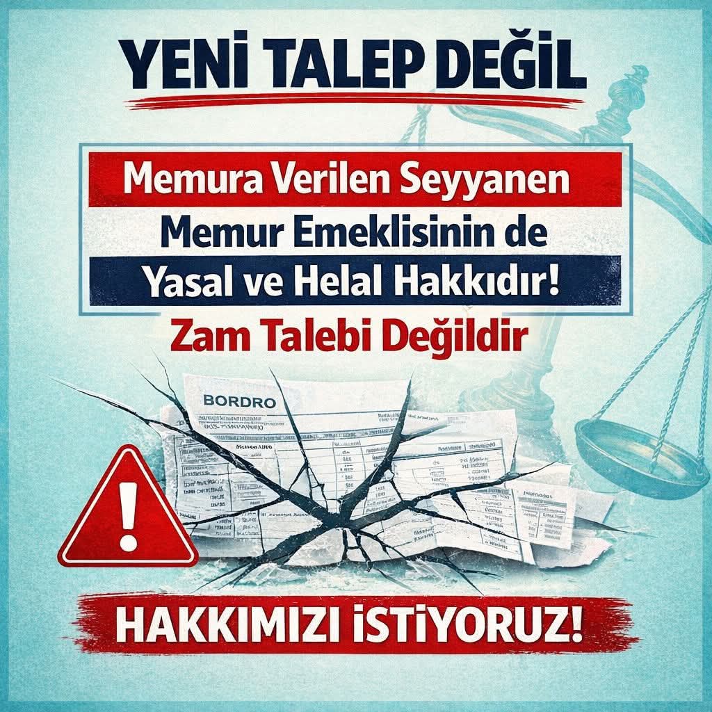🔊Emekli Memur 2.5 yıldır Adalet diye haykırıyor Birde #tanetane anlatalım
🔊SEYYANEN #EmekliMemur un kanuni Hakkıdır KHK ile engellenemez 
🔊 <a href="/Akparti/">AK Parti</a> ve <a href="/MHP_Bilgi/">MHP</a> kanunu KHK ile yok saydı
🔉 <a href="/RTErdogan/">Recep Tayyip Erdoğan</a> Memur Emeklisine Seyyanen sözü verdi
🔉SEYYANEN #EmekliMemur a verilmelidir