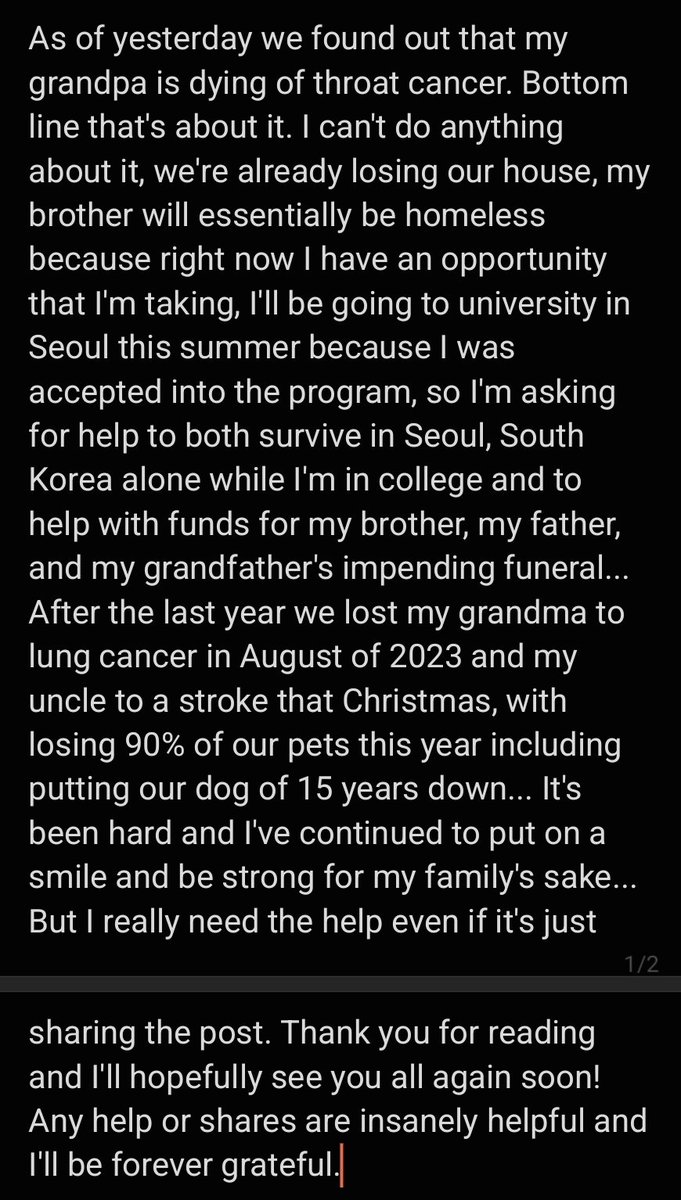 Look I'm stubborn but bottom line is I need help... I'm gonna put what's going on all in this one tweet and the link to my ko-fi all in this post, if you can't comfortably help by donating spreading this is so much more than enough 💜🐦‍🔥

ko-fi.com/luna_sune/goal…