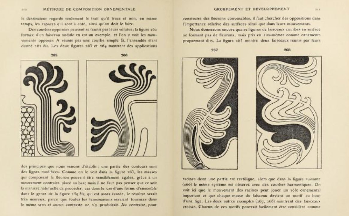 Eugène Grasset, Méthode de composition ornementale. 1905.

A systematic manual on ornamental composition, structured around rectilinear and curvilinear elements.