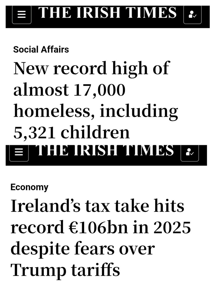These headlines in the same week, a few days apart. 

Record tax takes based on record profits and wealth hoarding for the few

Record homelessness and inability for secure homes to live in for the many.