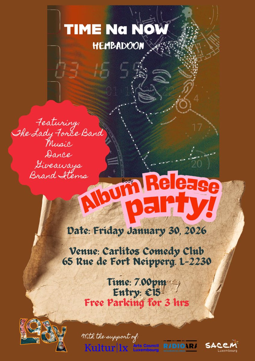 HembadoonMusic's tweet image. Doing this; excitedly, gratefully.
#savethedate #luxembourg Jan 30

my.weezevent.com/time-na-now-al…